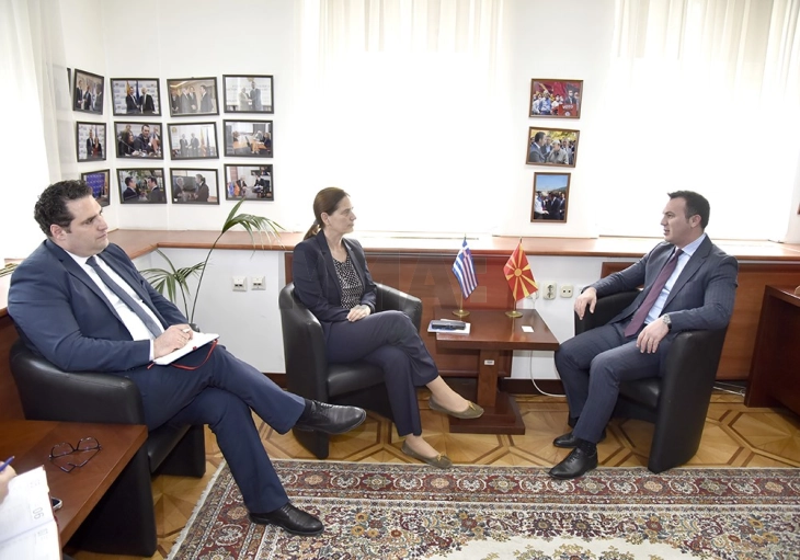 Претседателот на Комисијата за европски прашања Адеми се сретна со грчката амбасадорка Филипиду