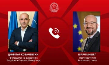 Kovachevski - Michel: Further strong EU support for North Macedonia on path to European integration