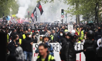 Rioting and injuries reported at May 1 French pension reform protests