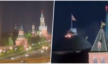 Објавени снимки од наводниот напад со дронови врз Кремљ: Москва се закани со одмазда, Путин не е повреден