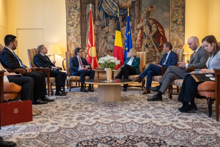 Pendarovski meets with President of Belgian Chamber of Representatives Eliane Tillieux