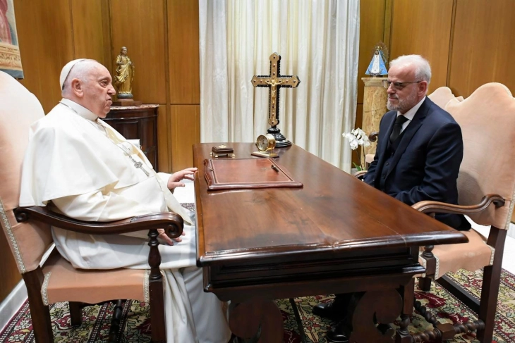 Speaker Xhaferi has audience with Pope Francis on Ss.Cyril and Methodius Day