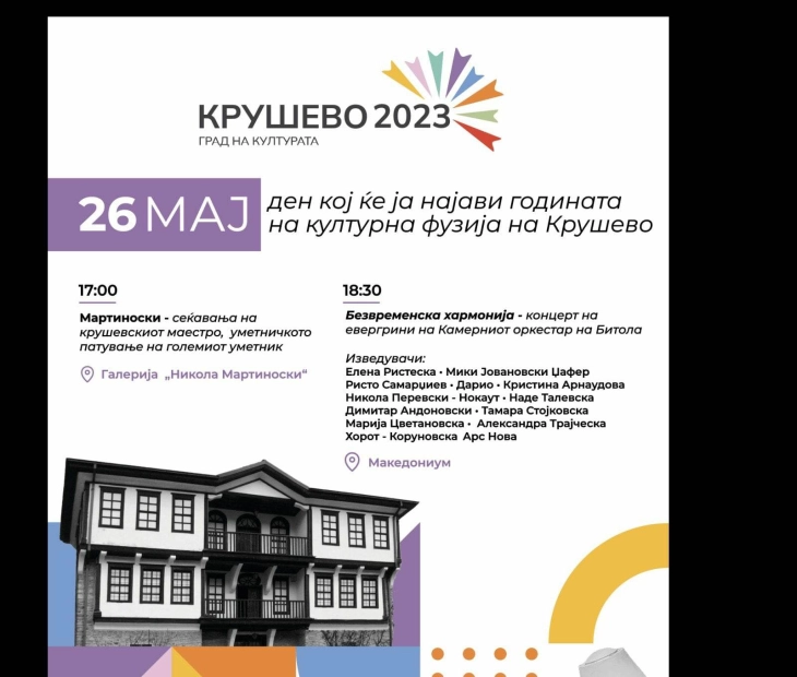 Костадиновска-Стојчевска ќе го отвори „Крушево – Град на културата 2023“