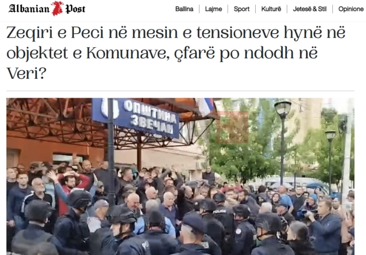 Албаниан пост: Зеќири и Пеци среде тензии влегоа во објектите на општините