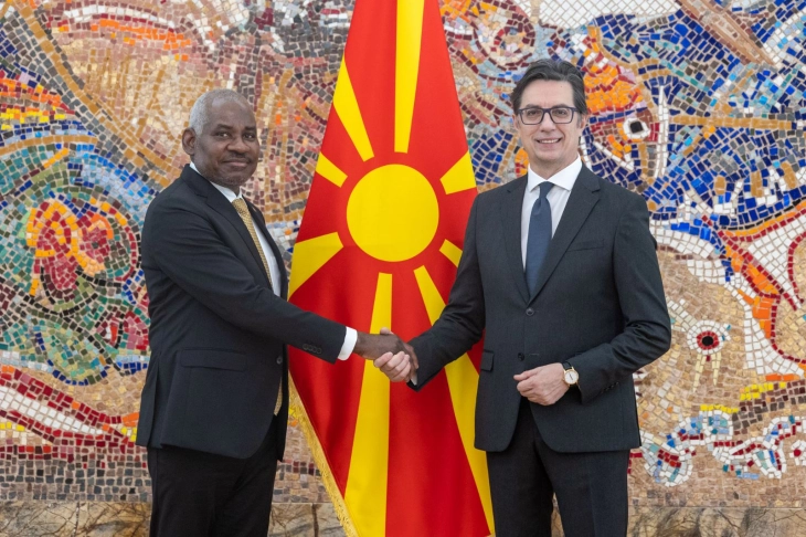 President Pendarovski receives credentials from new Angolan Ambassador Filipe