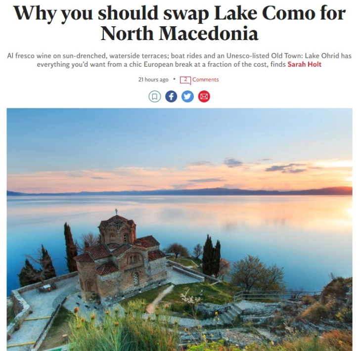 Independent: Why you should swap Lake Como for North Macedonia