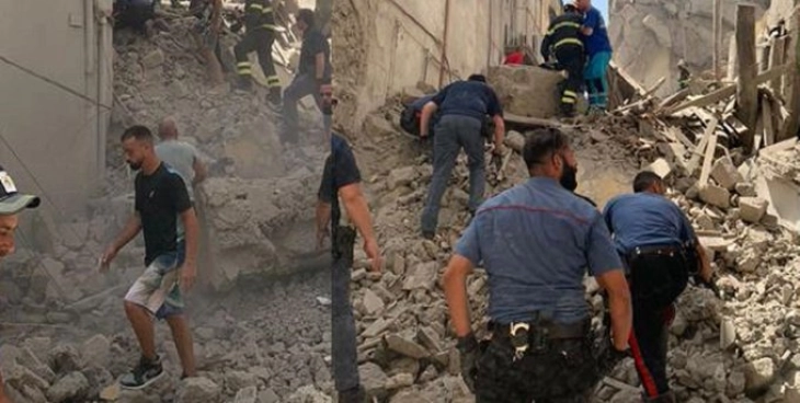 Two people rescued after building collapses near Naples