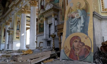 Руското Министерство за одбрана демантира дека ја гаѓале црквата „Преображение“ во Одеса