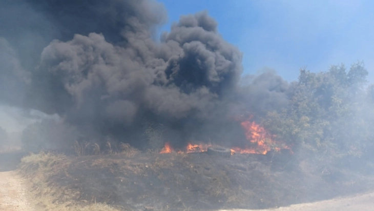 Large field fire erupts near Strumica