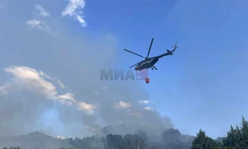Пожар во општина Кривогаштани, во гаснењето вклучен и полициски хеликоптер