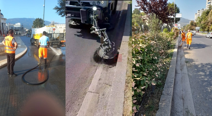 Акција на „Комунална хигиена“ за генерално чистење на скопските булевари