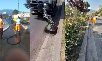 Акција на „Комунална хигиена“ за генерално чистење на скопските булевари