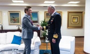 FM Osmani meets Chair of NATO Military Committee, Admiral Bauer