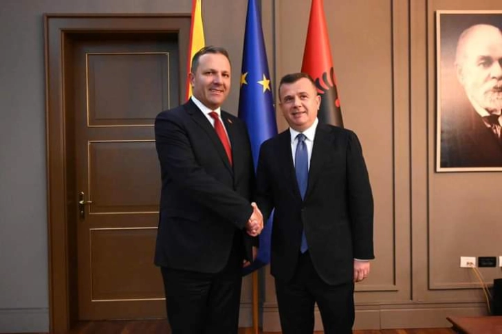 MoI Spasovski meets Albanian counterpart Balla in Tirana