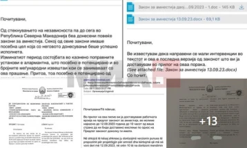 Lloga: U dërguam shkresa koordinatorëve të grupeve parlamentare dhe Mickoskit për të shprehur mendimin e tyre për Projektligjin për Amnistinë