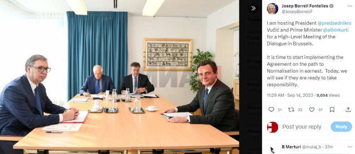 Борел: Време е да почне да се имплементира договорот меѓу Белград и Приштина