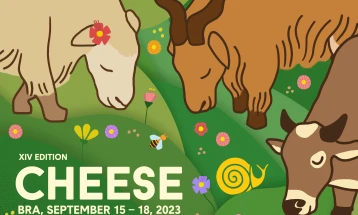 Македонското сирење на фестивалот на природните сирења во Бра, Италија