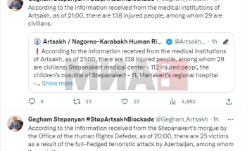 Нагорно-Карабах: Најмалку 25 загинати во воената кампања на Азербејџан