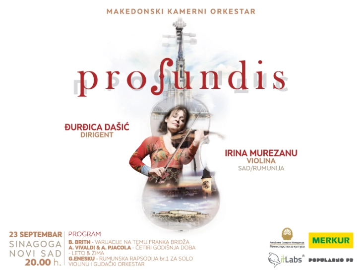 Македонскиот камерен оркестар „Профундис“ и Ирина Мурезану ќе настапат во Нови Сад