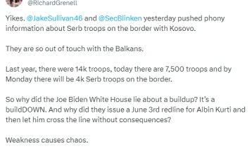 Гренел: Блинкен и Саливан шират лажни информации за српските војници