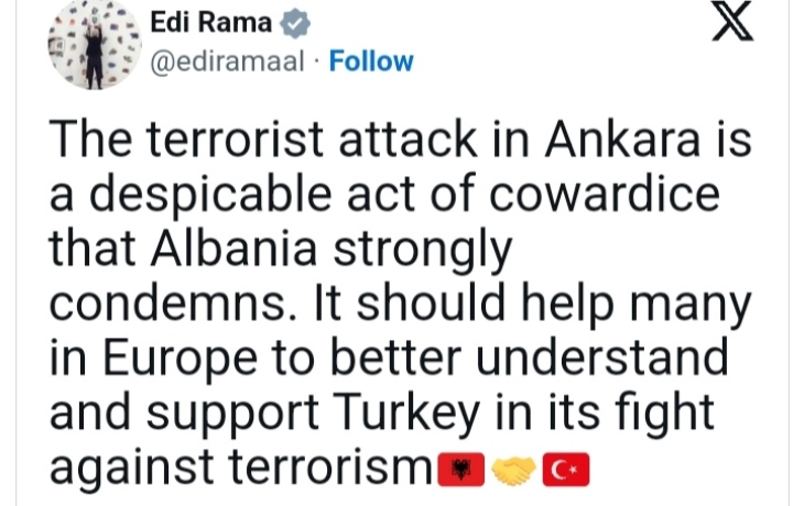 Rama kërkoi që Evropa ta përkrah Turqinë në luftën kundër terrorizmit