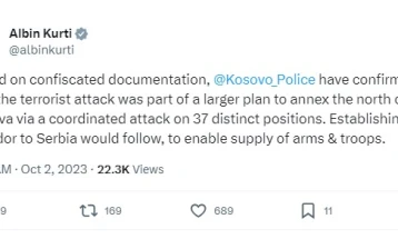Курти: Терористичкиот напад е дел од поширок план за анексија на северот на Косово