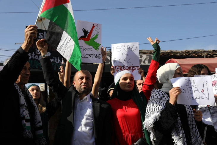 Protest in Skopje in support of Palestinians