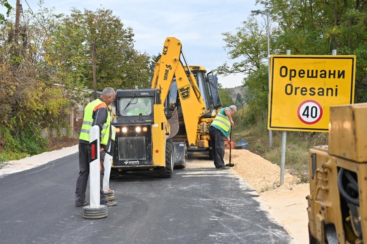 Реконструкцијата на патот Орешани-Зелениково во завршна фаза, министерот Бочварски на увид