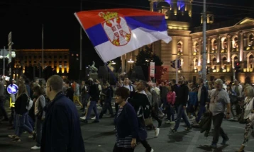 Во Белград се одржа 26-от протест „Србија против насилството“ со блокада на централните градски улици