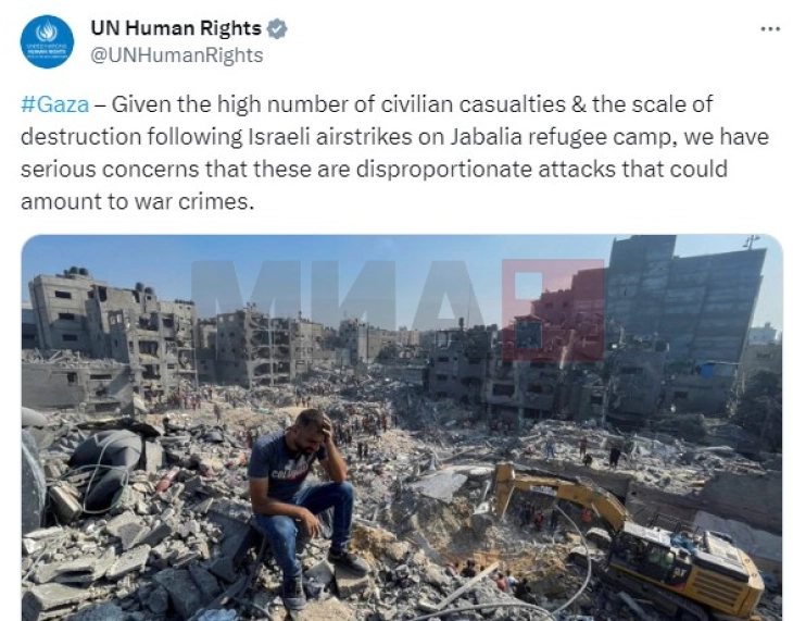 Канцеларија за човекови права на ОН: Нападот на кампот Џабалија може да биде воено злосторство