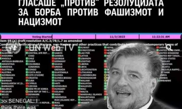 Левица: Фрчковски гласаше „против“ Резолуцијата за Борба против фашизмот и нацизмот