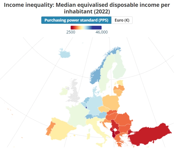 Maqedonia e Veriut me rritje prej 41 për qind të të ardhurave mesatare të disponueshme në periudhën 2017-22