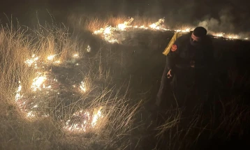 Сува трева и стрниште гореле во општина Старо Нагоричане