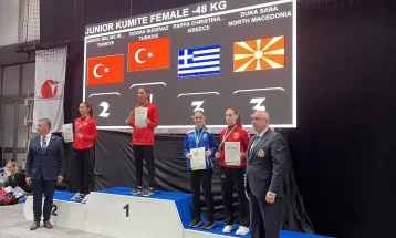 Дебарската каратистка Сара Дука освои бронза на Балканскиот шампионат во Словенија