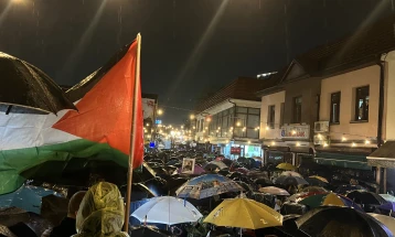 Протестен марш во Скопје за поддршка на палестинскиот народ во Газa