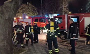Запален контејнер во ГТЦ, интервенција на Пожарна Скопје