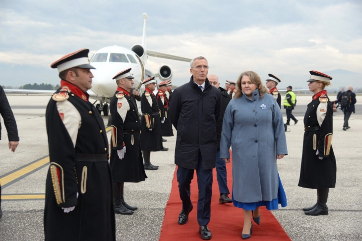 NATO Secretary General Stoltenberg arrives in Skopje