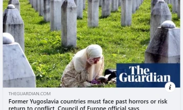Земјите од поранешна Југославија мора да се соочат со ужасите од минатото или ризикуваат да се вратат во конфликт, вели функционер од Советот на Европа