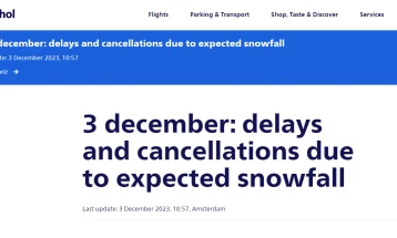 Për shkak të dëborës janë anuluar dhjetëra fluturime nga Amsterdami
