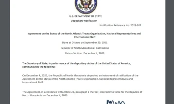 Department of State: NATO Ottawa Agreement enters into force for North Macedonia