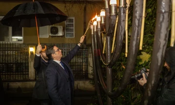 Presidenti Pendarovski në shënimin e festës hebraike Hanuka