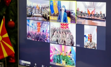 President Pendarovski in video-talk with troops deployed in international peacekeeping missions