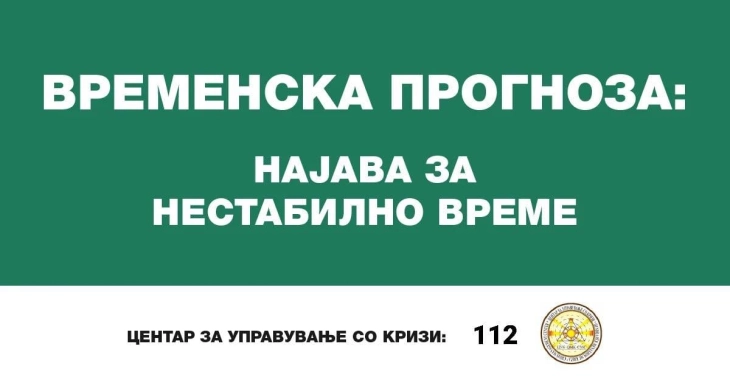 ЦУК: Од сабота врнежи од дожд и снег, од понеделник заладување и снег и на пониските места