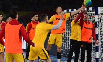 Македонската ракометна репрезентација против Франција на отворањето на ЕП 2024