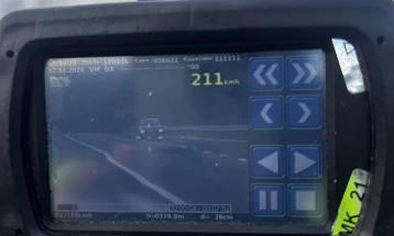 Санкциониран возач кој на автопатот Велес - Неготино возел 211 километри на час