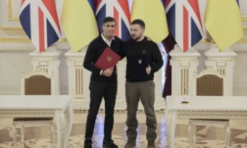Zelenski dhe Sunak nënshkruan Marrëveshje për bashkëpunimin sigurie mes Britanisë së Madhe dhe Ukrainës