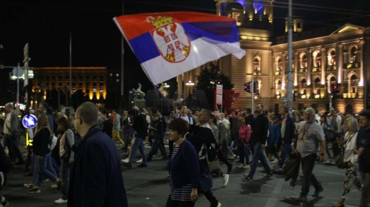 Во Белград повторно протест на српската опозиција поради нерегуларните избори