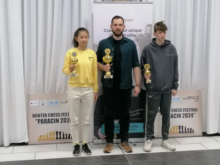 Николовски од ШК Алкалоид на делба на второ место на турнирот во Параќин