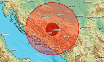 Земјотрес од четири степени по Рихтеровата скала регистриран во Сараево