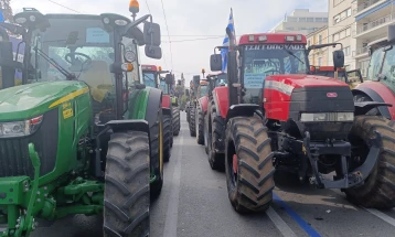 Greek farmers again block traffic at Evzoni border crossing